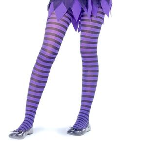 Black/Purple Striped Tights Child new